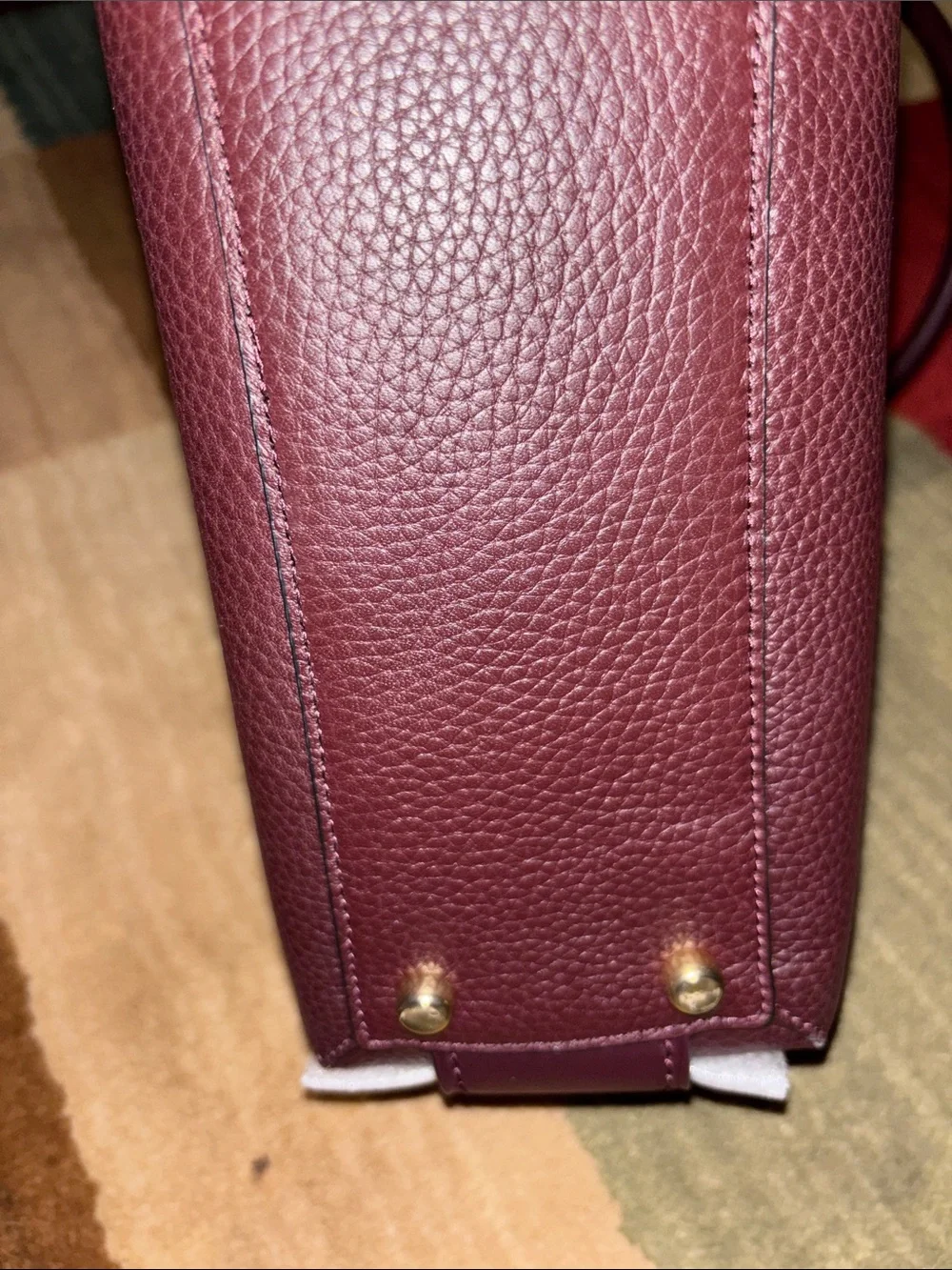 Coach Pebbled Leather Satchel in Wine
